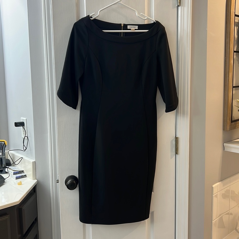 Calvin Klein black fitted dress